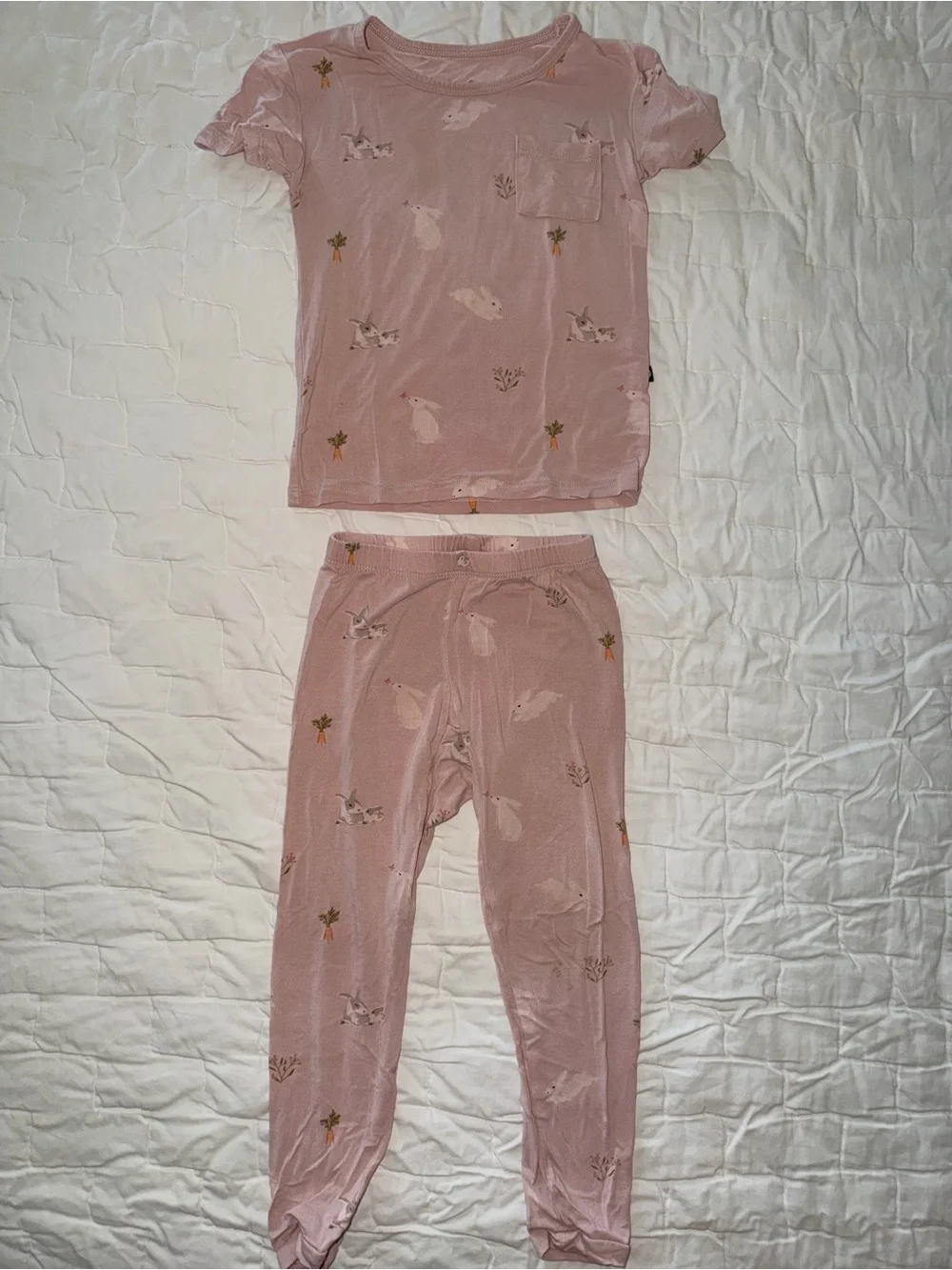 Kyte BABY Pink Easter Bunny Print Pajama Set size 3T
